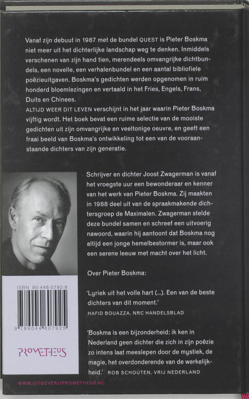 Achterkant van Altijd weer dit leven