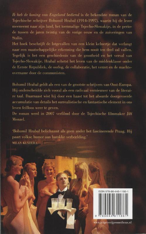 Achterkant van Ik heb de koning van Engeland bediend
