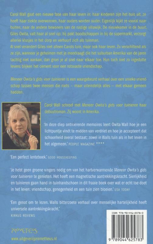 Achterkant van Meneer Owita's gids voor tuinieren