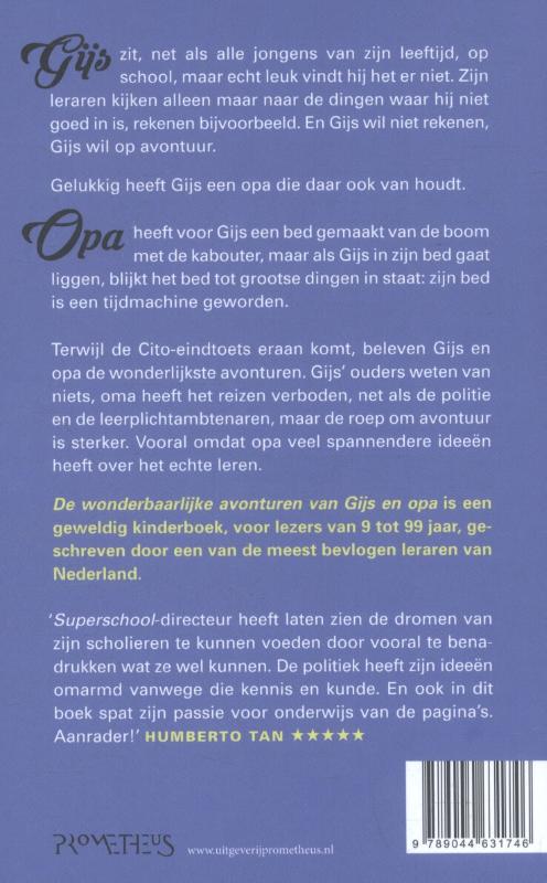 Achterkant van De wonderbaarlijke avonturen van Gijs en opa