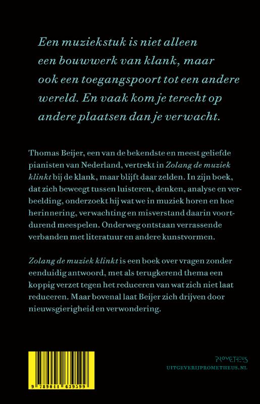 Achterkant van Zolang de muziek klinkt
