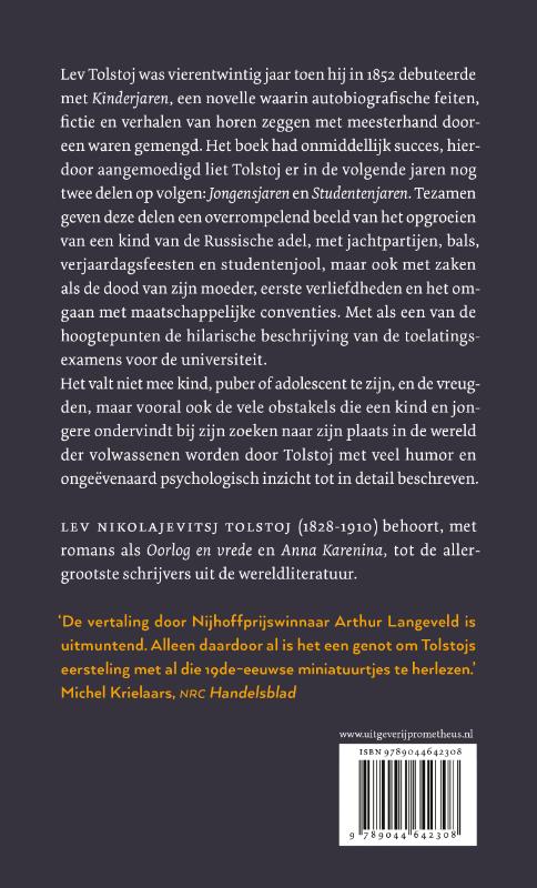 Achterkant van Jeugdherinneringen