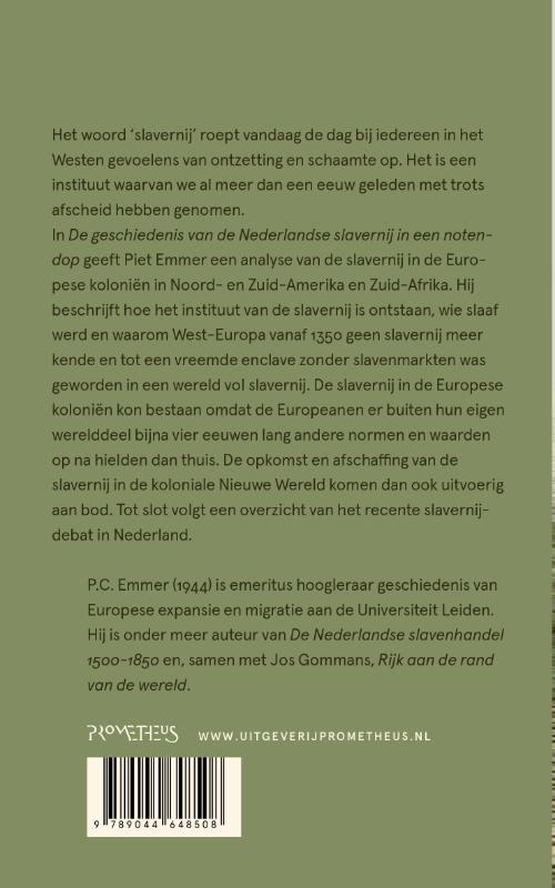 Achterkant van De geschiedenis van de Nederlandse slavernij in een notendop