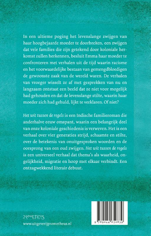Achterkant van Het wit tussen de regels