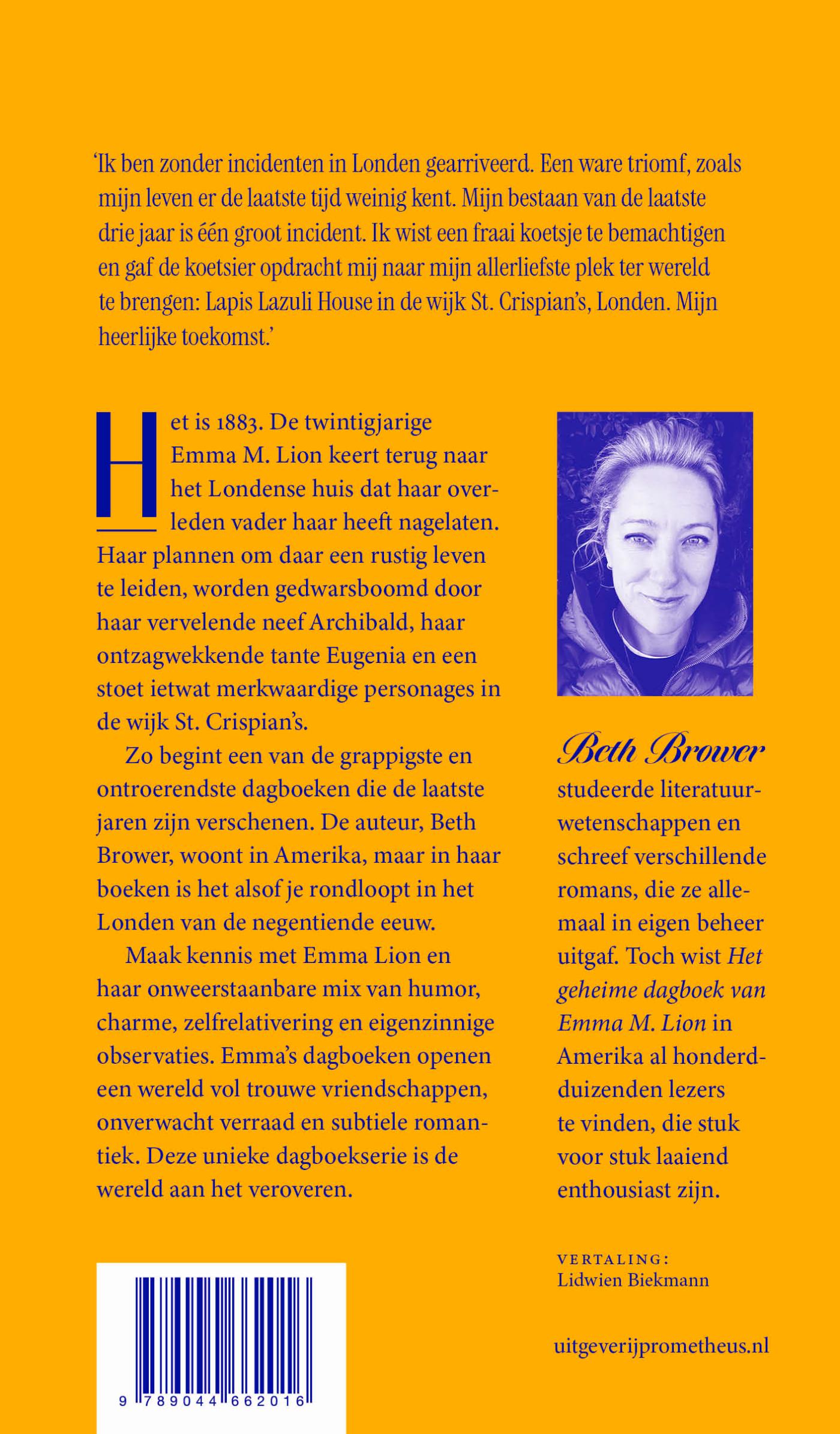 Achterkant van Het geheime dagboek van Emma M. Lion