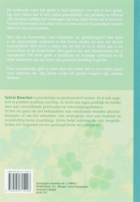 Achterkant van Gelukkig zijn u kiest er zelf voor!