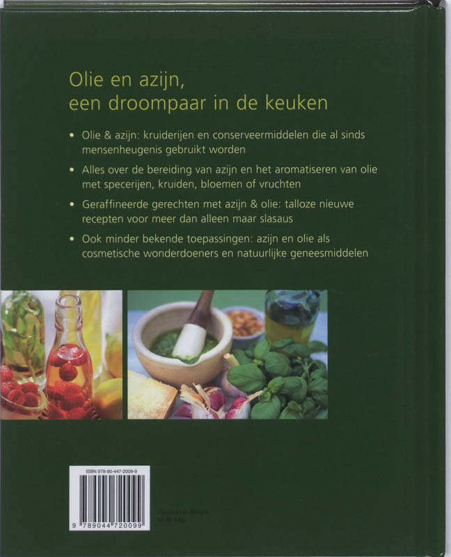 Achterkant van Olie en azijn