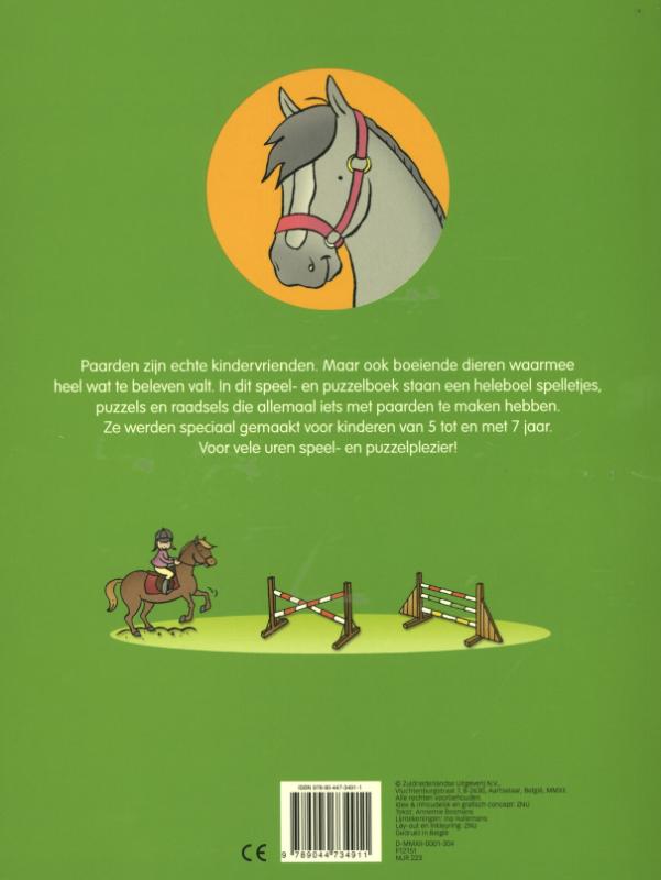 Achterkant van Spelletjesboek paarden en pony´s