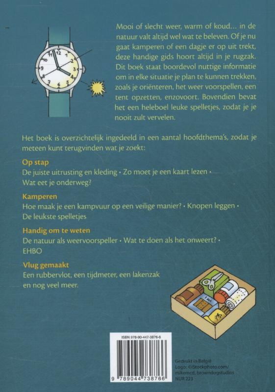 Achterkant van Het leukste survivalhandboek voor jonge outdoorhelden