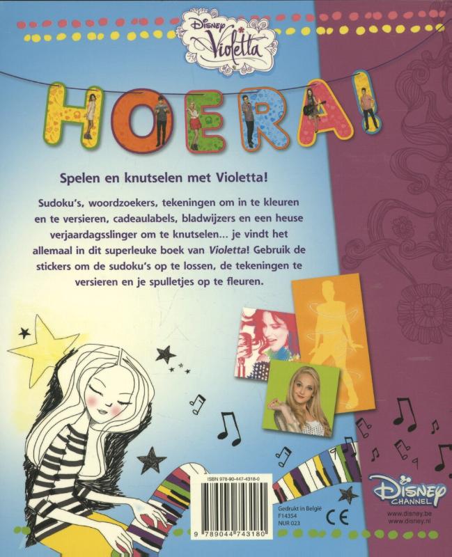 Achterkant van Disney Violetta reuzeleuk doe-boek Violetta