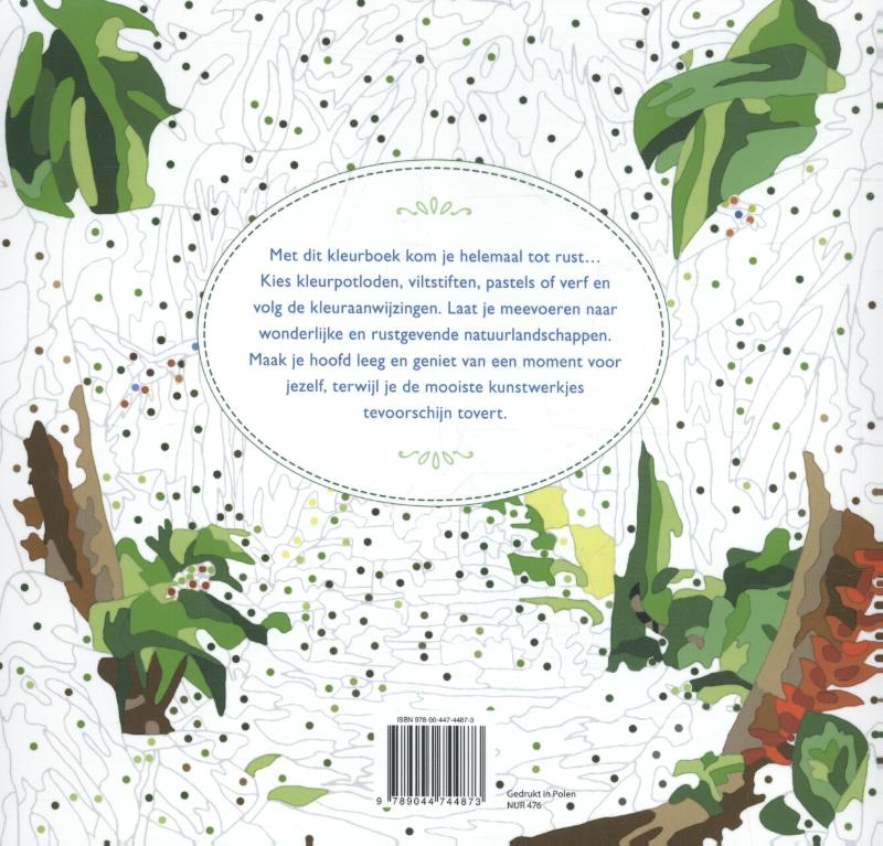 Achterkant van Natuur kleurboek voor volwassenen