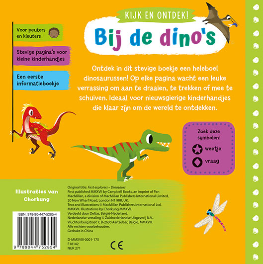 Achterkant van Kijk en ontdek! Bij de dino´s