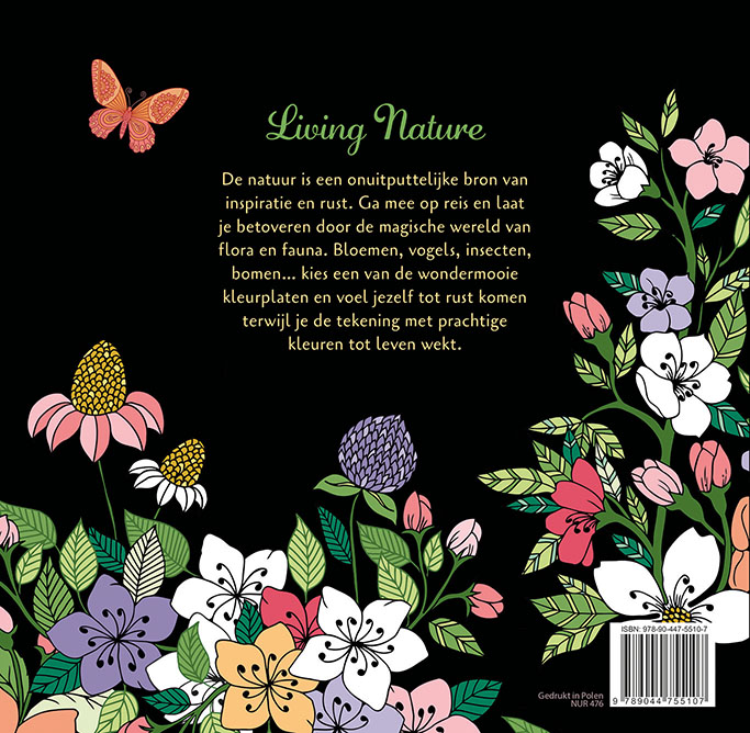 Achterkant van Living nature-Kleuren voor volwassenen