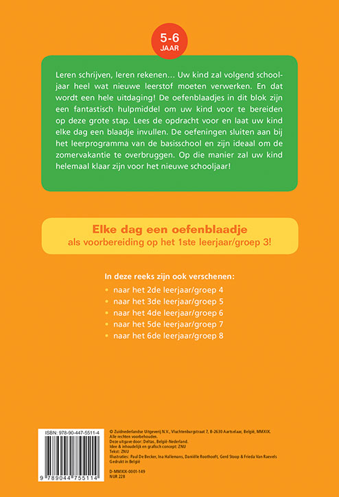 Achterkant van Vakantie oefenblaadjes - Klaar voor het eerste leerjaar