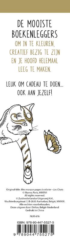 Achterkant van De mooiste kleurboekenleggers om in te kleuren - Katten