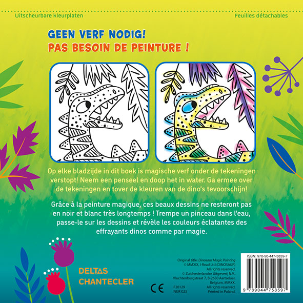 Achterkant van Dino Magic Color schilderen met water / Dino Peinture magique à l'eau