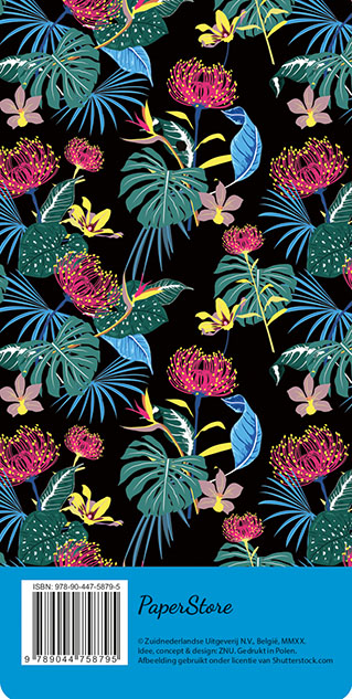 Achterkant van To do-lijst - Floral Black