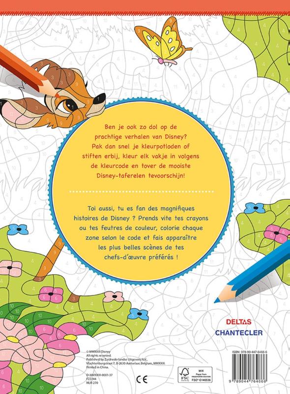 Achterkant van Disney Kleuren op nummer / Disney - Coloriages codés