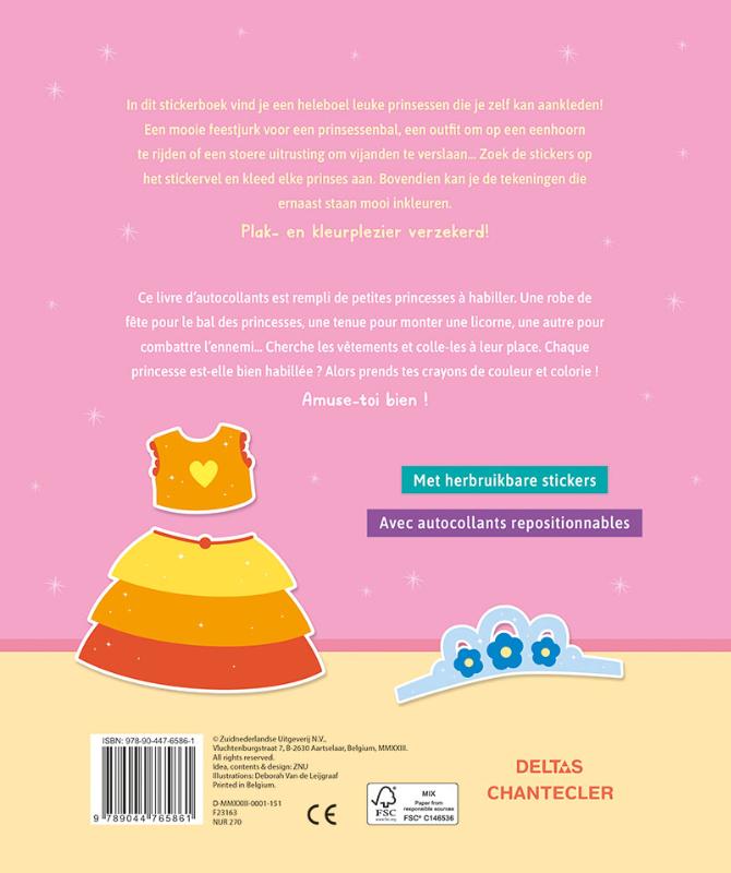 Achterkant van Little princess Sticker Fun - Aankleedpoppen / Little princess Sticker Fun - Poupées à habiller