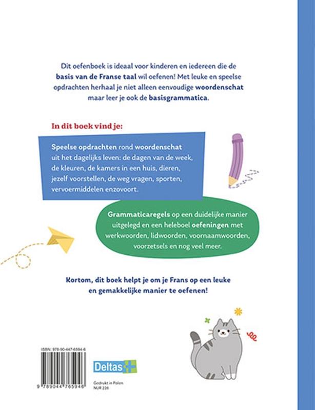 Achterkant van Ik leer Frans oefenboek