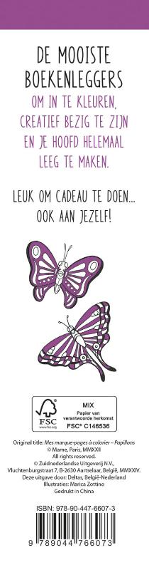 Achterkant van De mooiste kleurboekenleggers om in te kleuren - Vlinders
