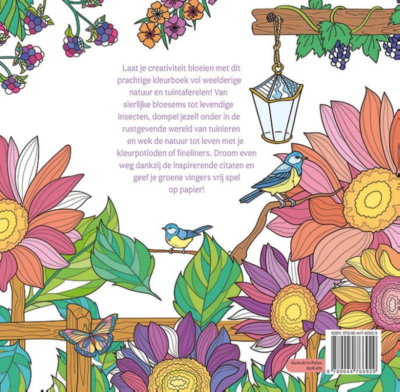 Achterkant van Beautiful Gardens Kleuren voor volwassenen