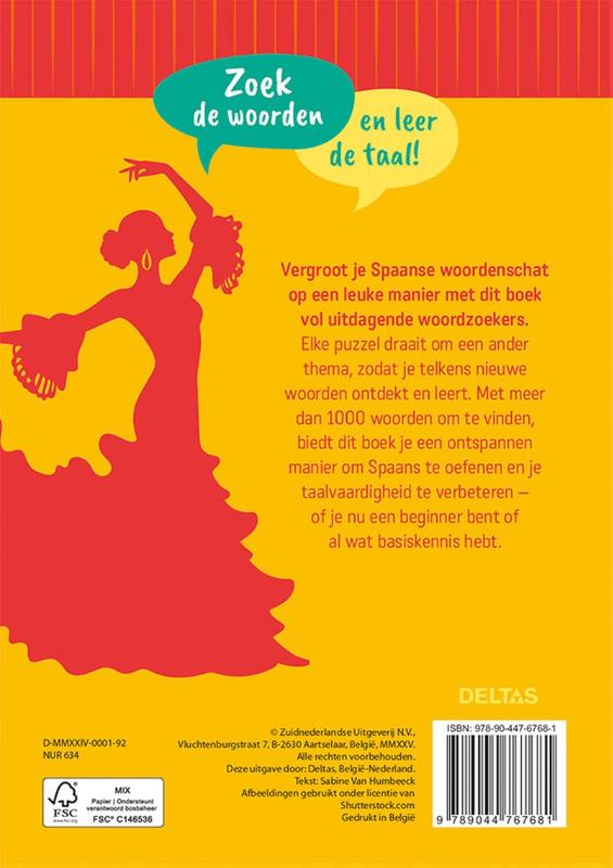 Achterkant van Woordzoekers Spaans