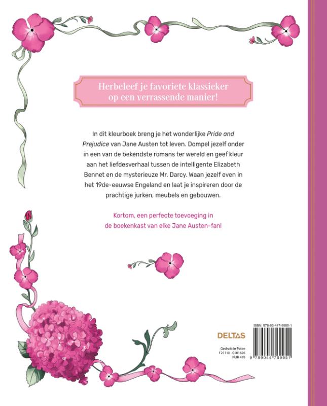 Achterkant van Pride & Prejudice Kleurboek voor volwassenen