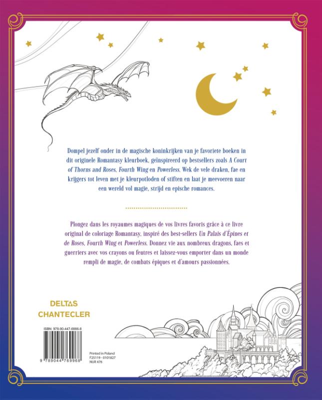 Achterkant van Romantasy Coloring Kleurboek / Romantasy Coloring Livre de coloriage