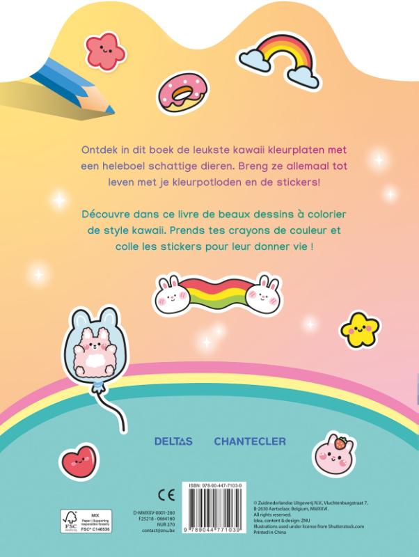 Achterkant van Kawaii - Color & Sticker Fun