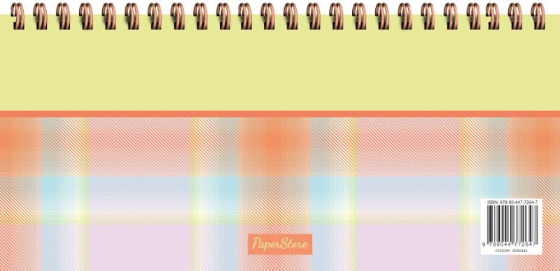 Achterkant van Weekplanner - Yellow Tartan