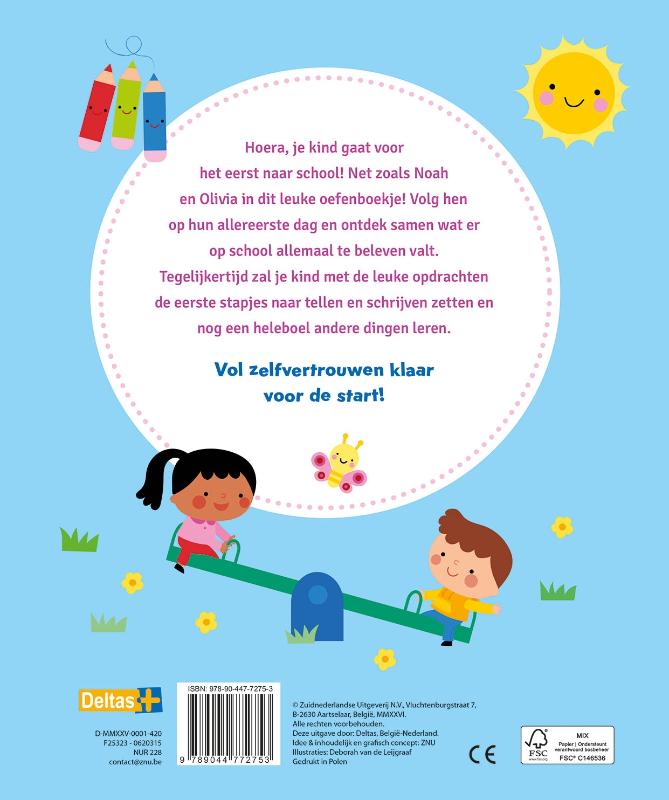 Achterkant van Voor het eerst naar school - Speel- en oefenboek