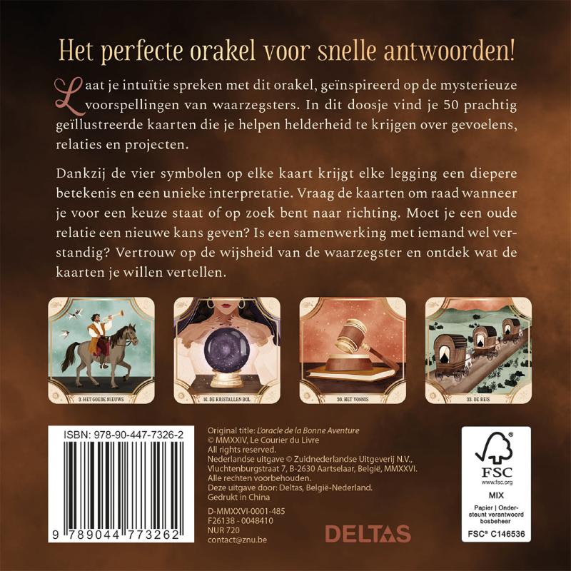 Achterkant van Het orakel van de waarzegster - Boek en kaartenset