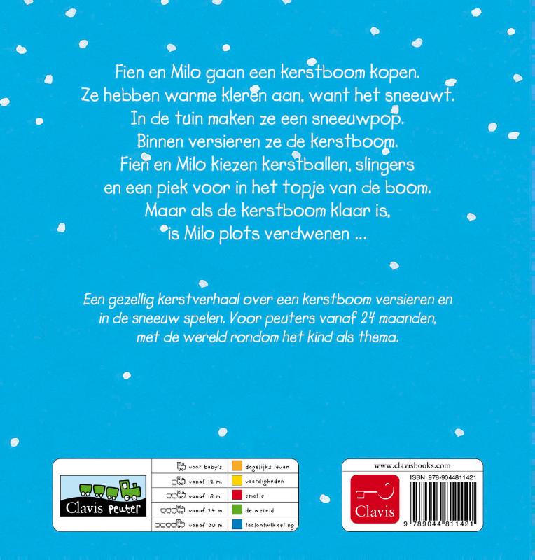 Achterkant van Kerstmis met Fien en Milo
