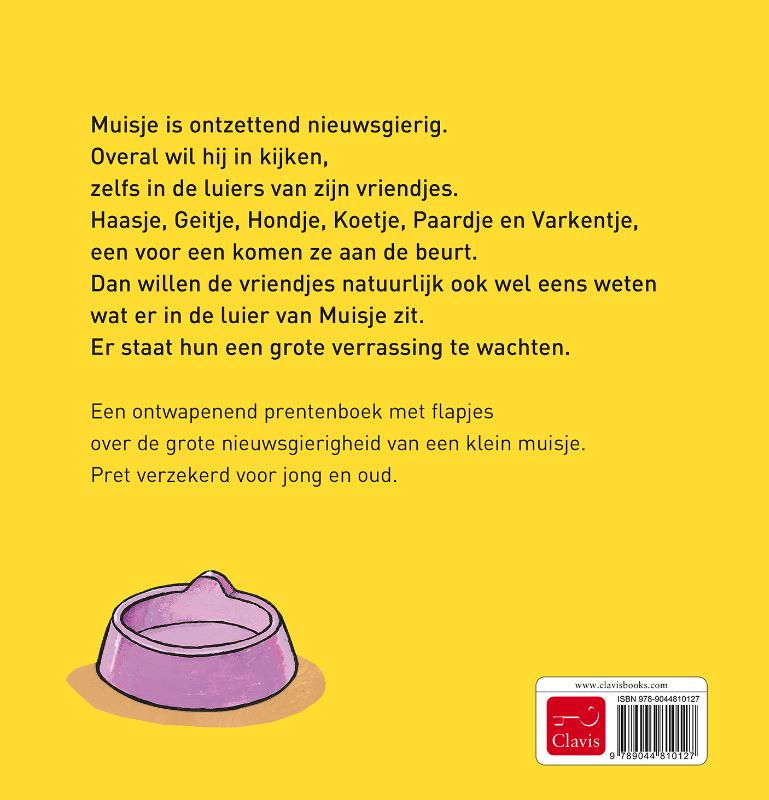 Achterkant van Mag ik eens in je luier kijken? Boek + knuffel