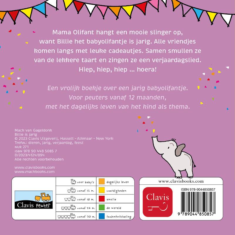 Achterkant van Billie is jarig