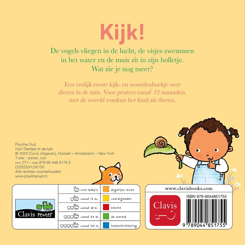 Achterkant van Kijk! Diertjes in de tuin