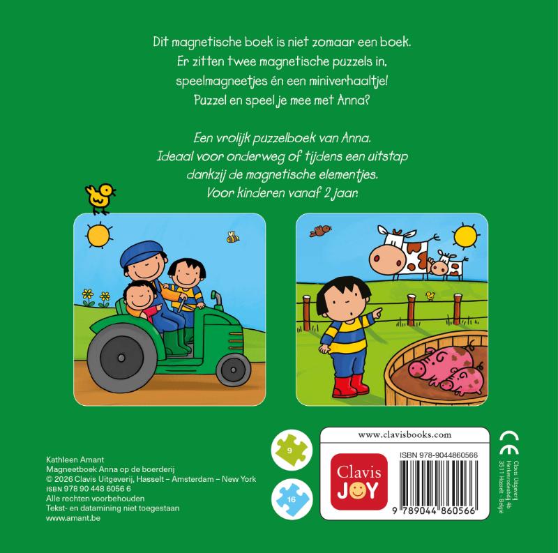 Achterkant van Magneetboek Anna op de boerderij