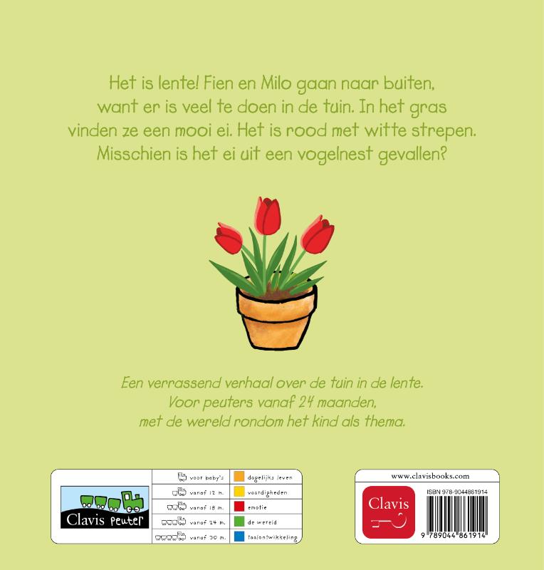 Achterkant van Lente met Fien en Milo