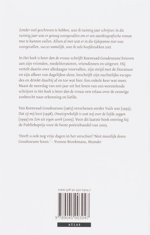 Achterkant van Het boek is beter dan de vrouw