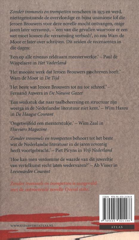 Achterkant van Zonder trommels en trompetten