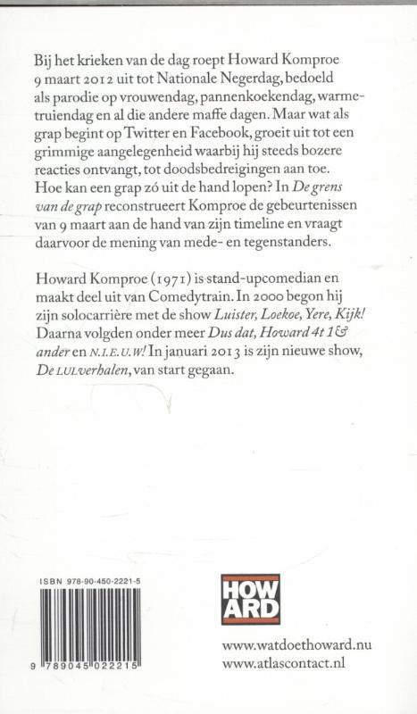 Achterkant van De grens van de grap