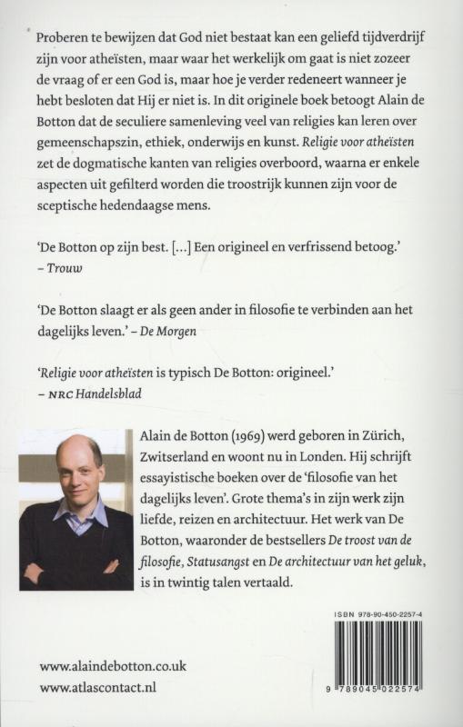 Achterkant van Religie voor atheisten