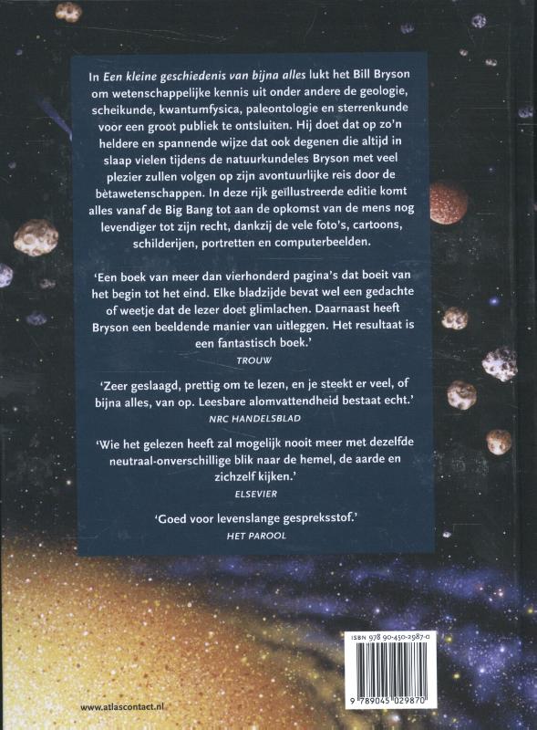 Achterkant van Een kleine geschiedenis van bijna alles