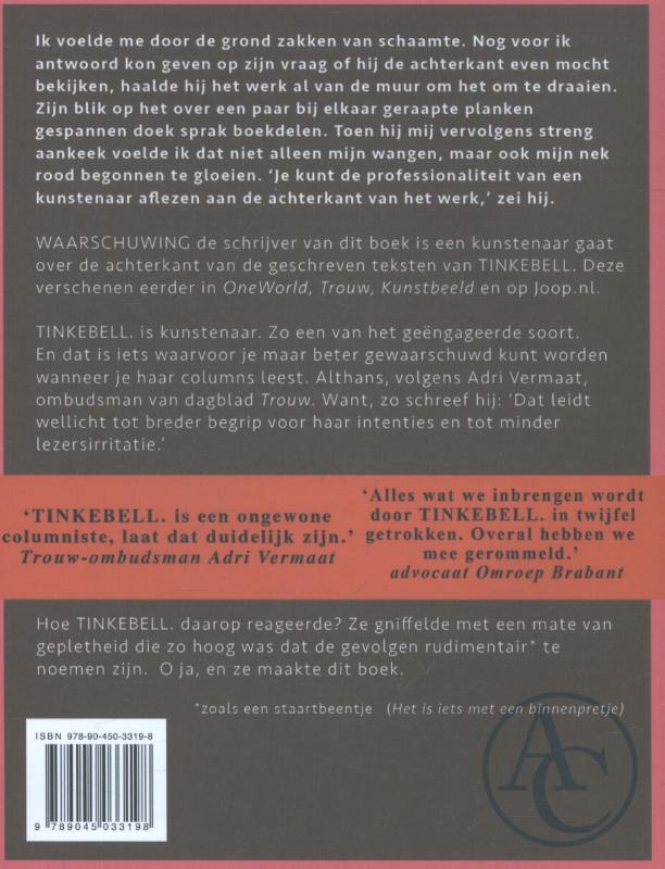 Achterkant van Waarschuwing: de schrijver van dit boek is kunstenaar