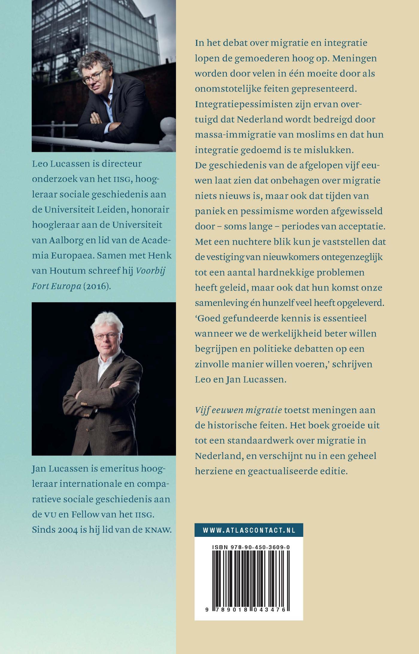 Achterkant van Vijf eeuwen migratie