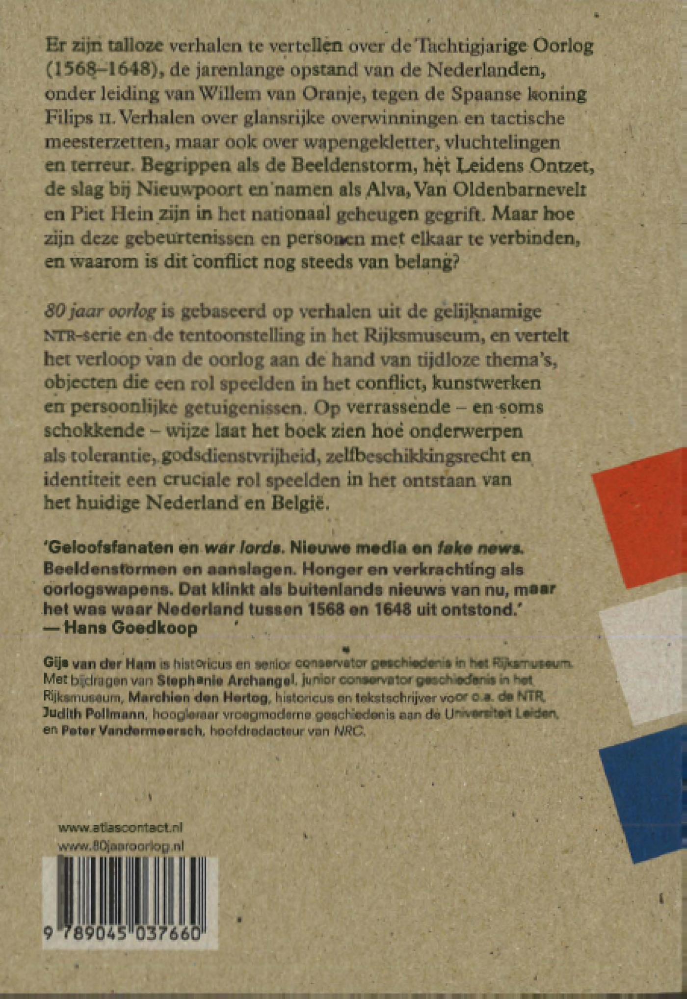 Achterkant van 80 jaar oorlog