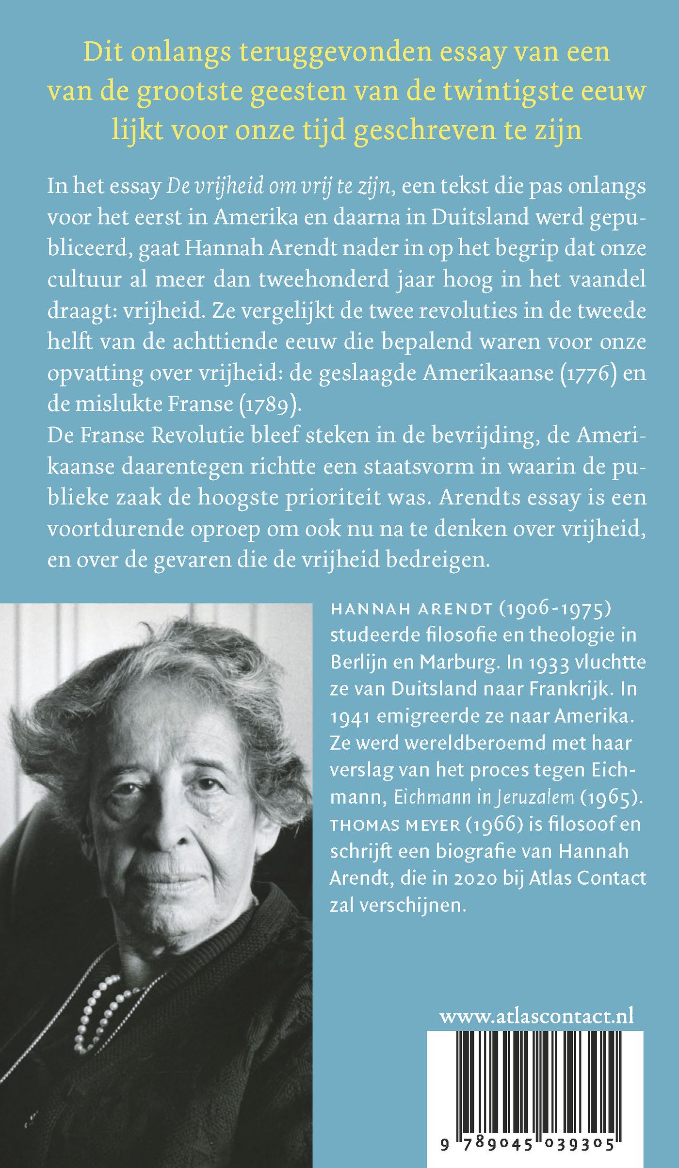 Achterkant van De vrijheid om vrij te zijn