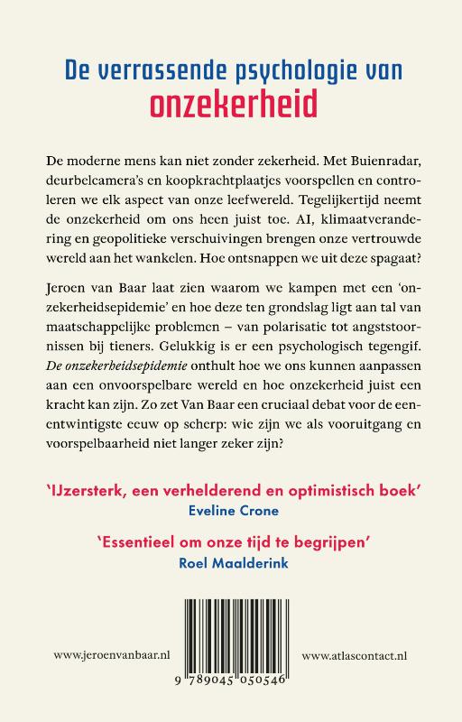 Achterkant van De onzekerheidsepidemie