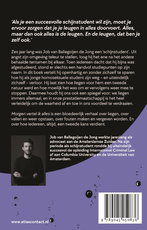 Achterkant van Morgen vertel ik alles